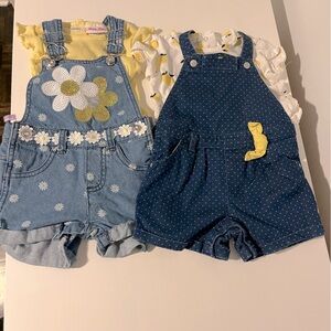 Two sets of overalls and matching tees
